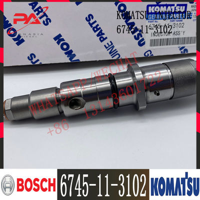 6745-11-3102 injecteur de carburant de moteur de Diesel SAA6D114E-3 d'excavatrice de KOMATSU PC300-8 6745-11-3100 6745-11-3102