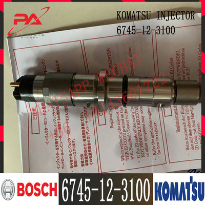 6745-12-3100 injecteur de carburant diesel 6745-12-3100 de moteur de KOMATSU PC300-8 PC300LC-8 PC350LC-8 D65EX-15E0 0445120236