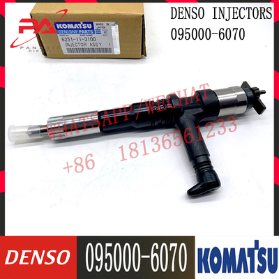 Injecteur commun de rail 095000-6070 pour KOMATSU PC350-7 PC400-7 6251-11-3100